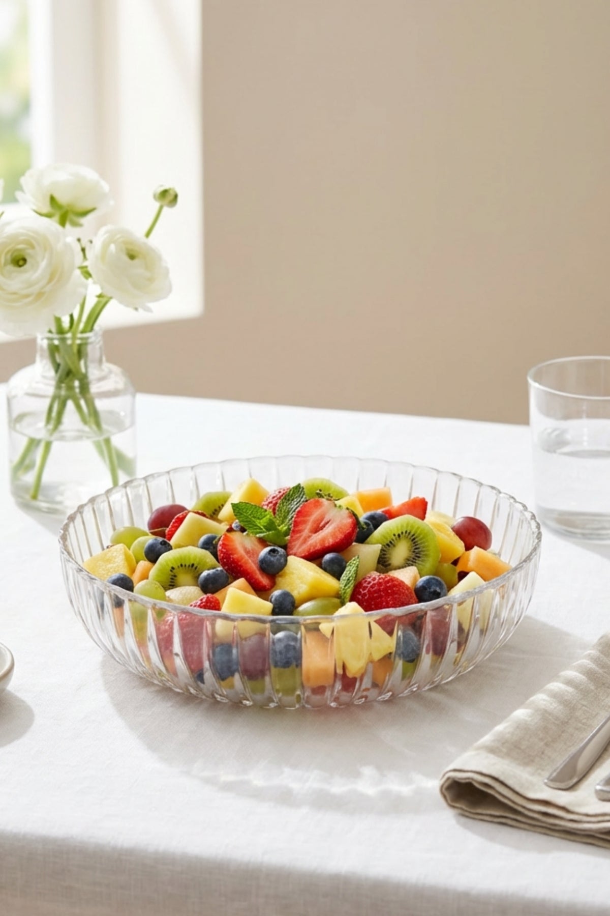 Selen Concept Linea Damla Model El Yapımı Cam Salata ve Meyve Kasesi 2'li Set