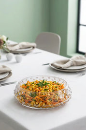 Selen Concept Bubble Model Orta Boy El Yapımı Cam Salata ve Sunum Kasesi 2'li Set