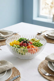 Selen Concept Çuha Model El Yapımı Cam Salata ve Sunum Kasesi 2'li Set