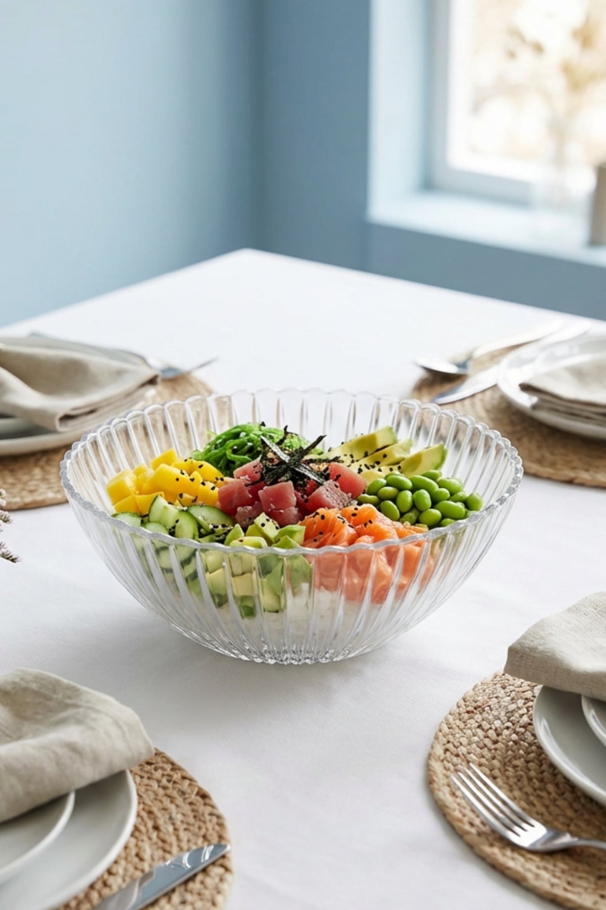 Selen Concept Çuha Model El Yapımı Cam Salata ve Sunum Kasesi
