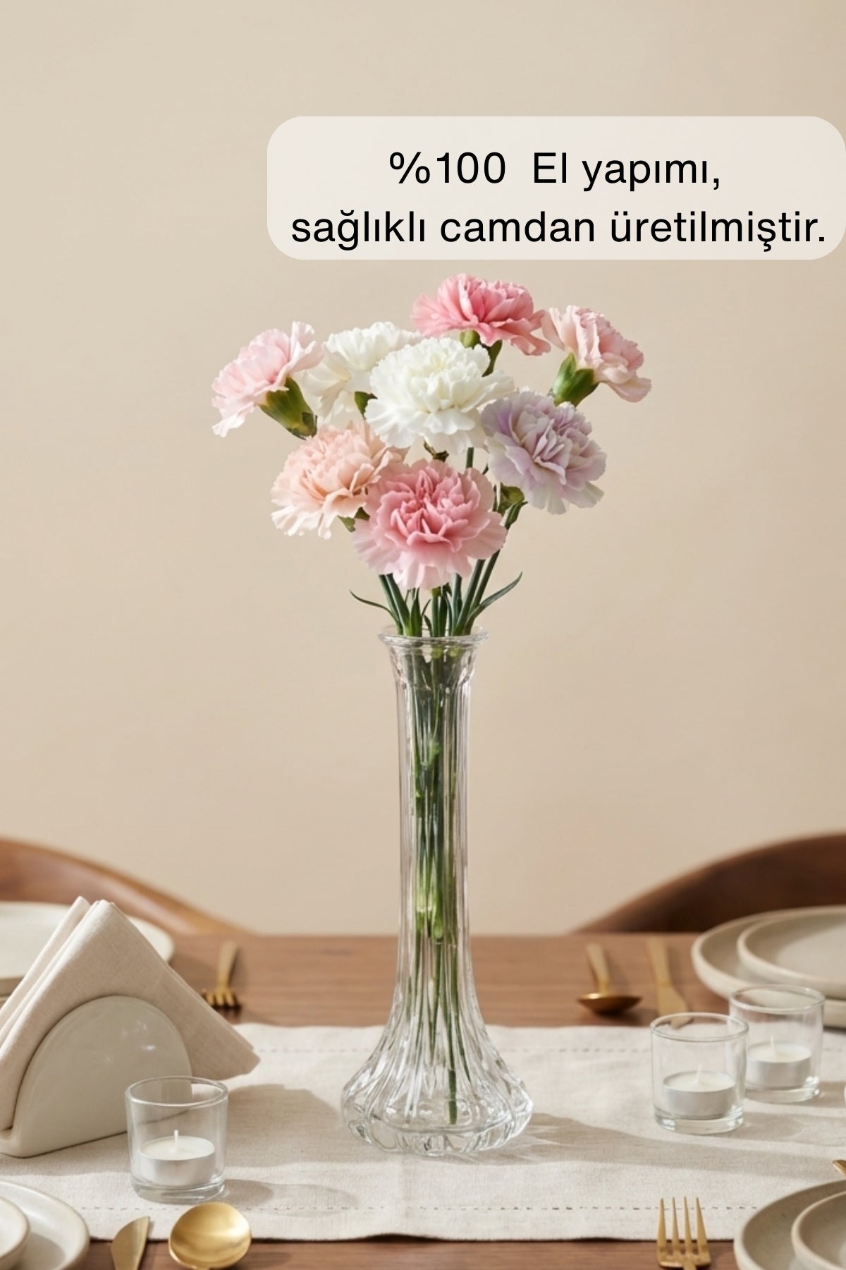 Selen Concept Linea Damla Model El Yapımı Cam Karanfillik