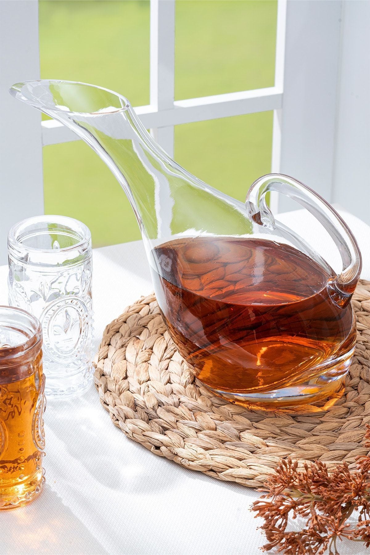 Glamis Lüx Cam Yatık Ördek Sürahi