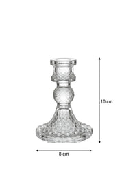 Selen Concept Kafes Model Cam Şamdan & Mumluk 3'lü Set