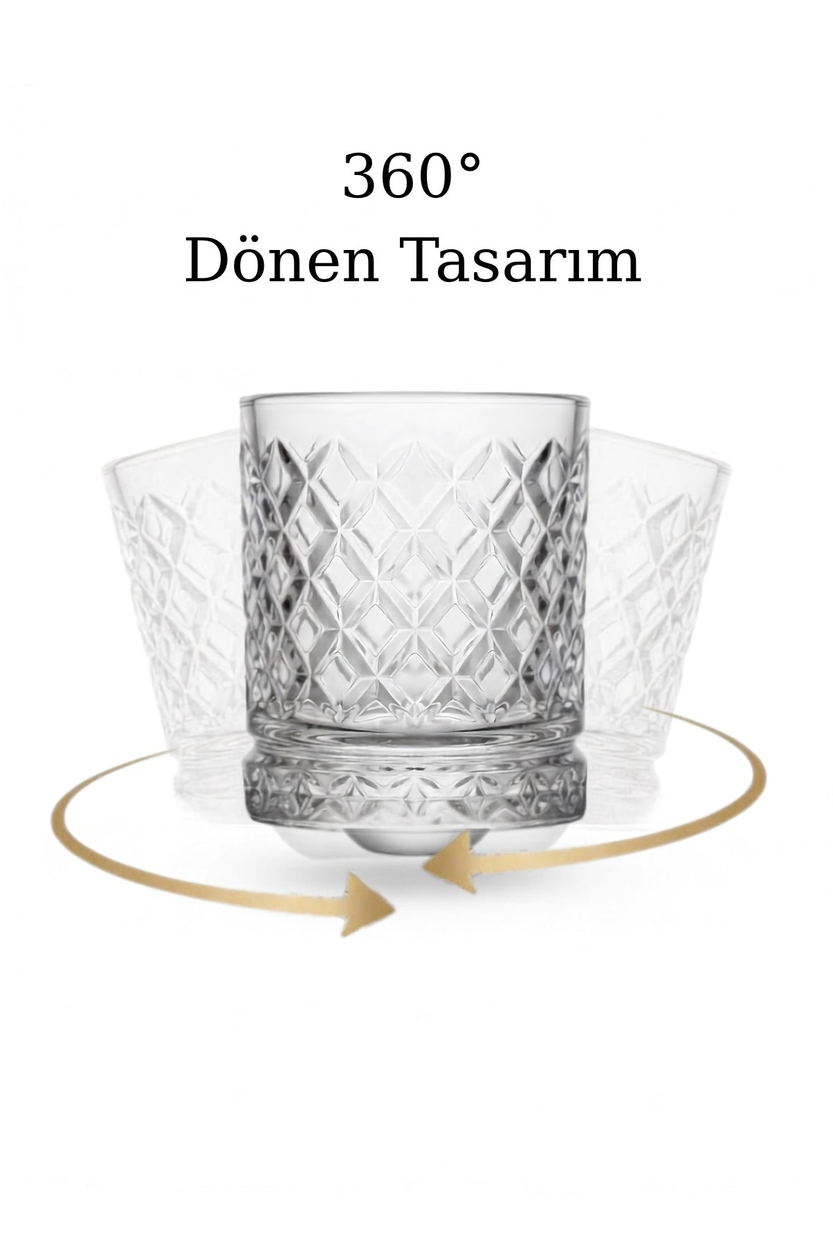Selen Concept 360° Dönen Fırıldak Model El Yapımı Cam Bardak