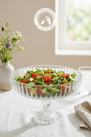 Selen Concept Linea Damla Model Ayaklı El Yapımı Cam Salata Ve Meyve Kasesi 2'li Set