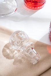 Glamis Bahar Model El Yapımı Cam Karaf 2 Bardaklı Set - 2 Bardaklı, El Yapımı, Çiçek Desenli, 1 Litre Hacim