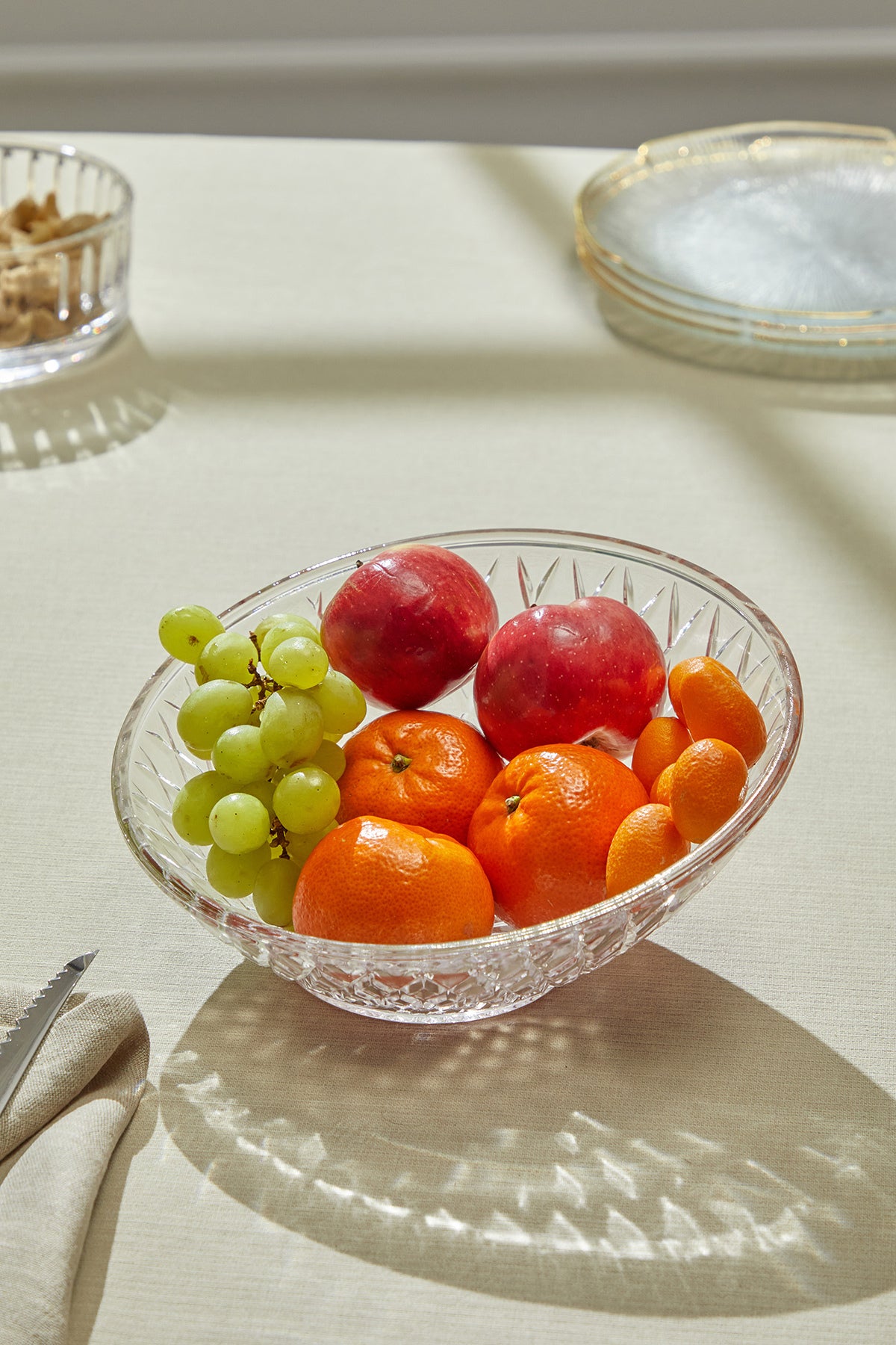 Selen Concept Yatık Kafes Model El Yapımı Cam Meyve Sunum Ve Salata Kasesi