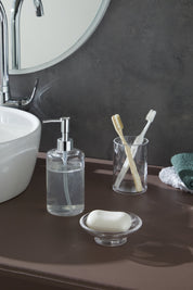 Glamis Clean Model Banyo Takımı 3'lü Set, banyo tezgahında kullanışlı ve estetik bir düzen sağlıyor. Banyo aksesuarları modern tasarımı ile öne çıkıyor.