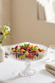 Selen Concept Linea Damla Model Ayaklı El Yapımı Cam Salata Ve Meyve Kasesi 2'li Set