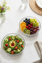 Selen Concept Linea Damla Model El Yapımı Cam Salata ve Meyve Kasesi 2'li Set