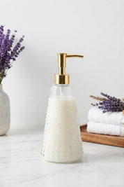 Selen Concept Fleur De Lis Model Gold Kapaklı El Yapımı Cam Sıvı Sabunluk